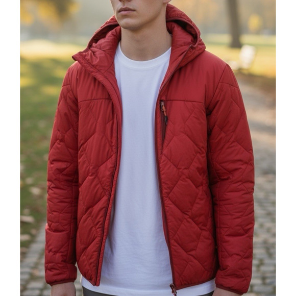 Duluth Trading Co Other - Duluth Trading Co. Agiloft Hooded Zip Up Quilted Jacket Red Men's Medium H12798